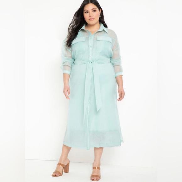 Eloquii Sheer Jacket Dress & Slip Dress with lace trim Size 14/16 - Picture 1 of 14